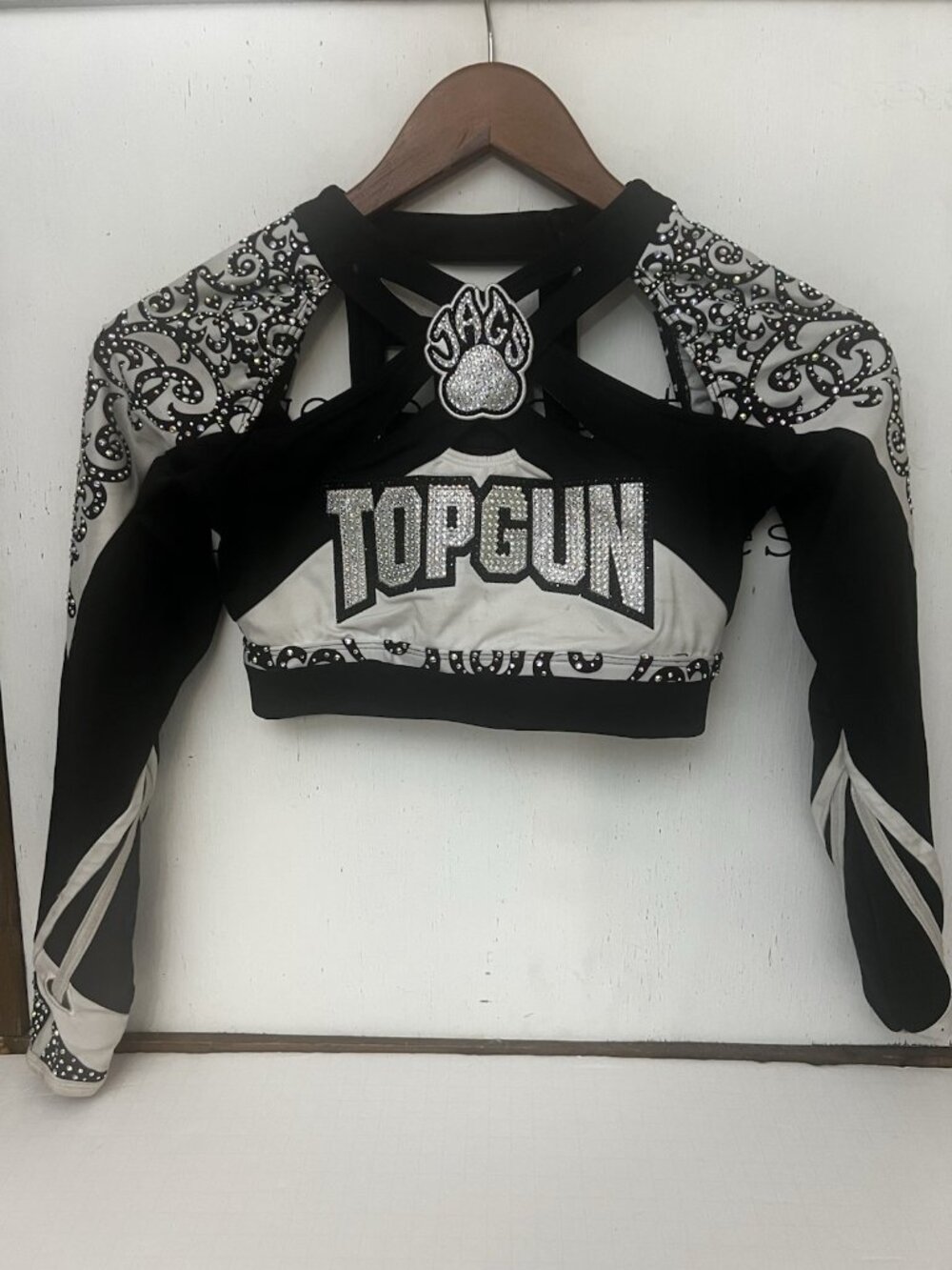Rebel Athletic Top Gun Cheer Uniform Youth Large All Star Competition Top.    C